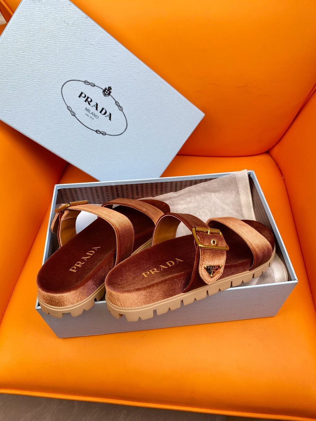PRADA Pra Slides 10 Velvet Orange