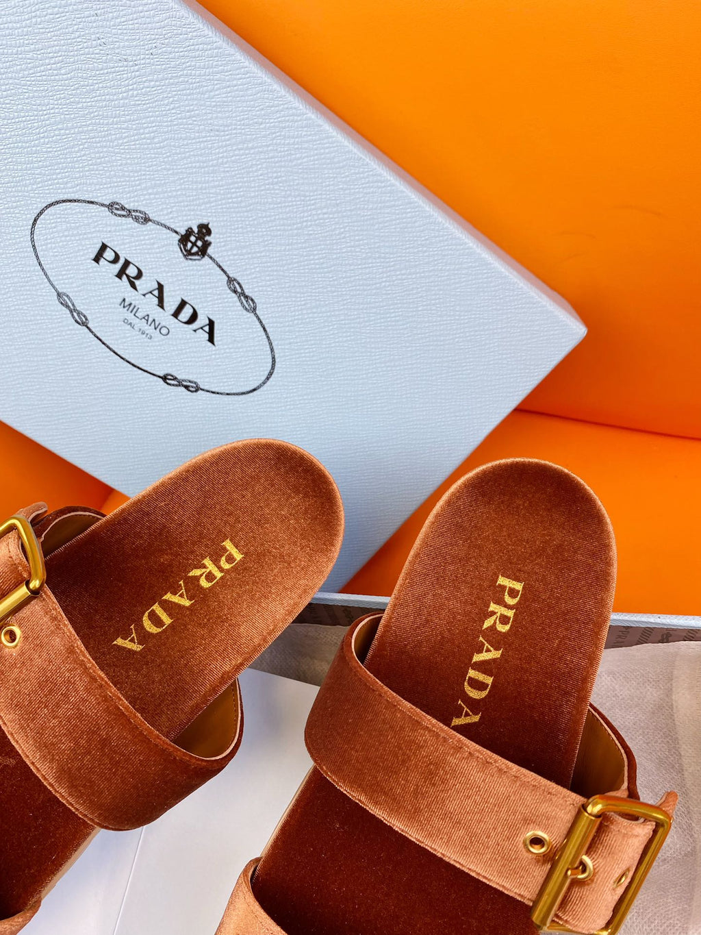 PRADA Pra Slides 10 Velvet Orange