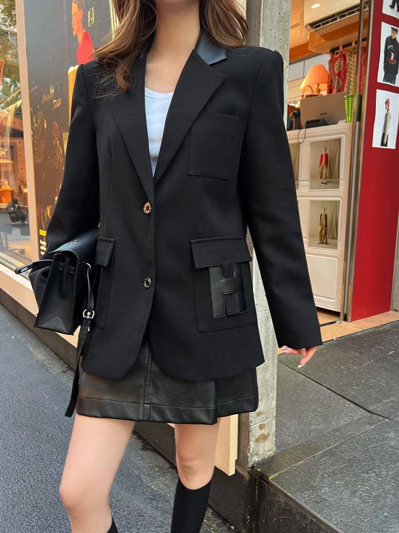 HERMES 25S LAPEL BLAZER 389