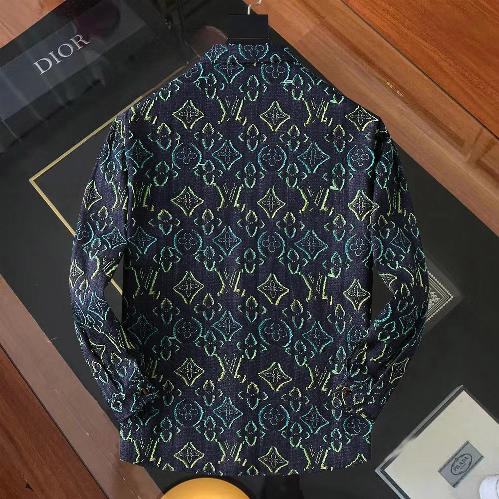 LOUIS VUITTON LV SHIRT IN NAVY BLUE MONOGRAM DENIM 239035
