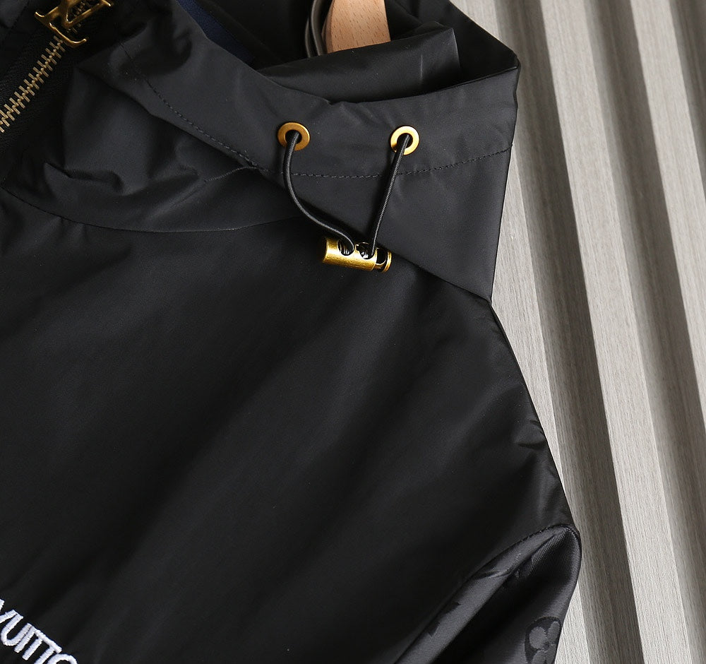 LOUIS VUITTON LV BLACK HOODED JACKET 239167