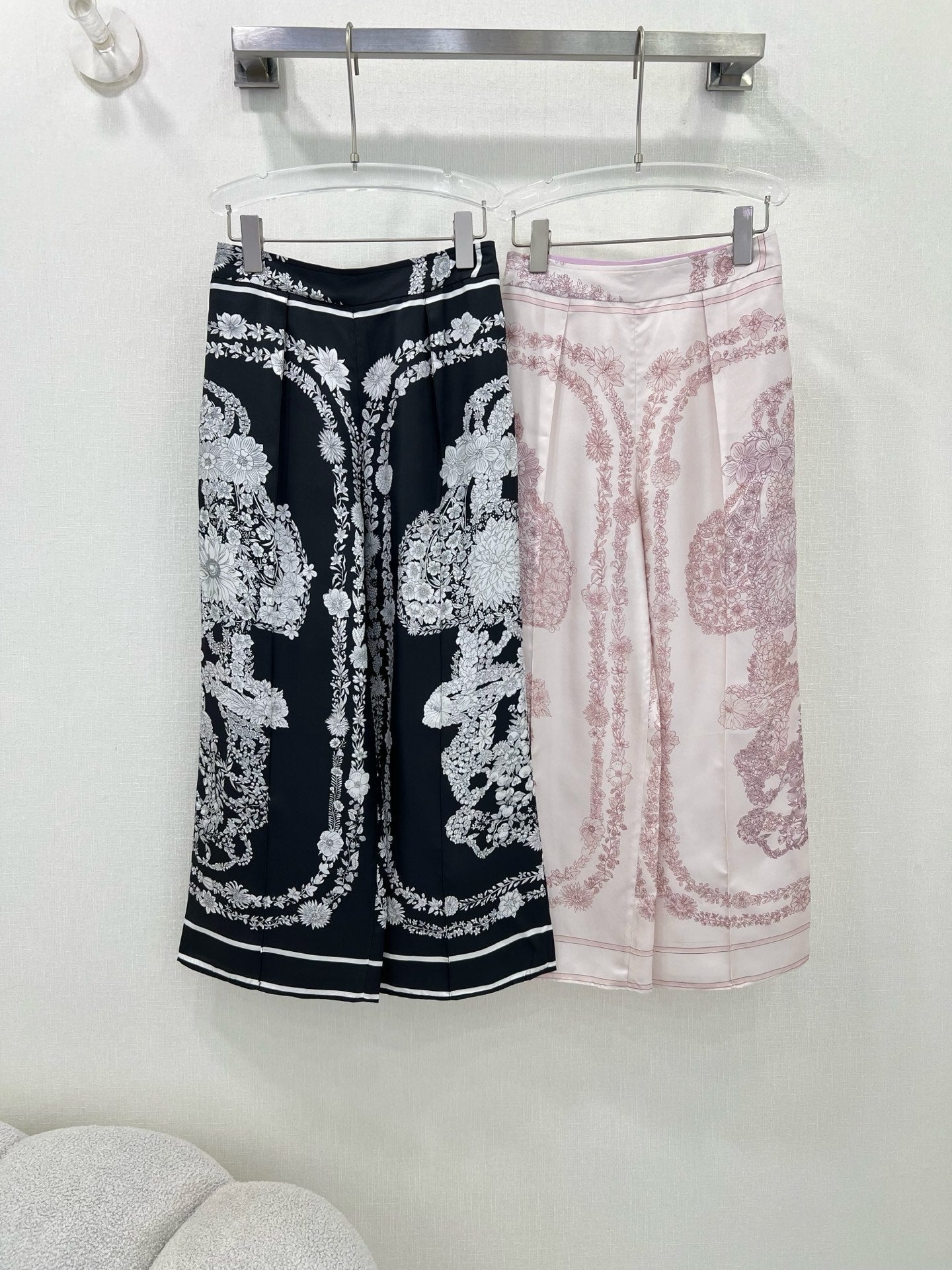 HERMES PRINTED SILK WIDE-LEG PANTS 269259