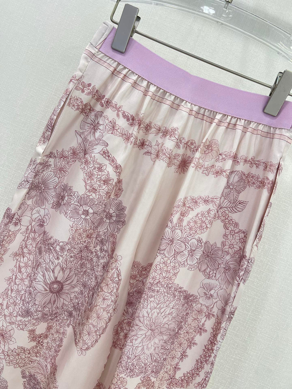 HERMES PRINTED SILK WIDE-LEG PANTS 269258
