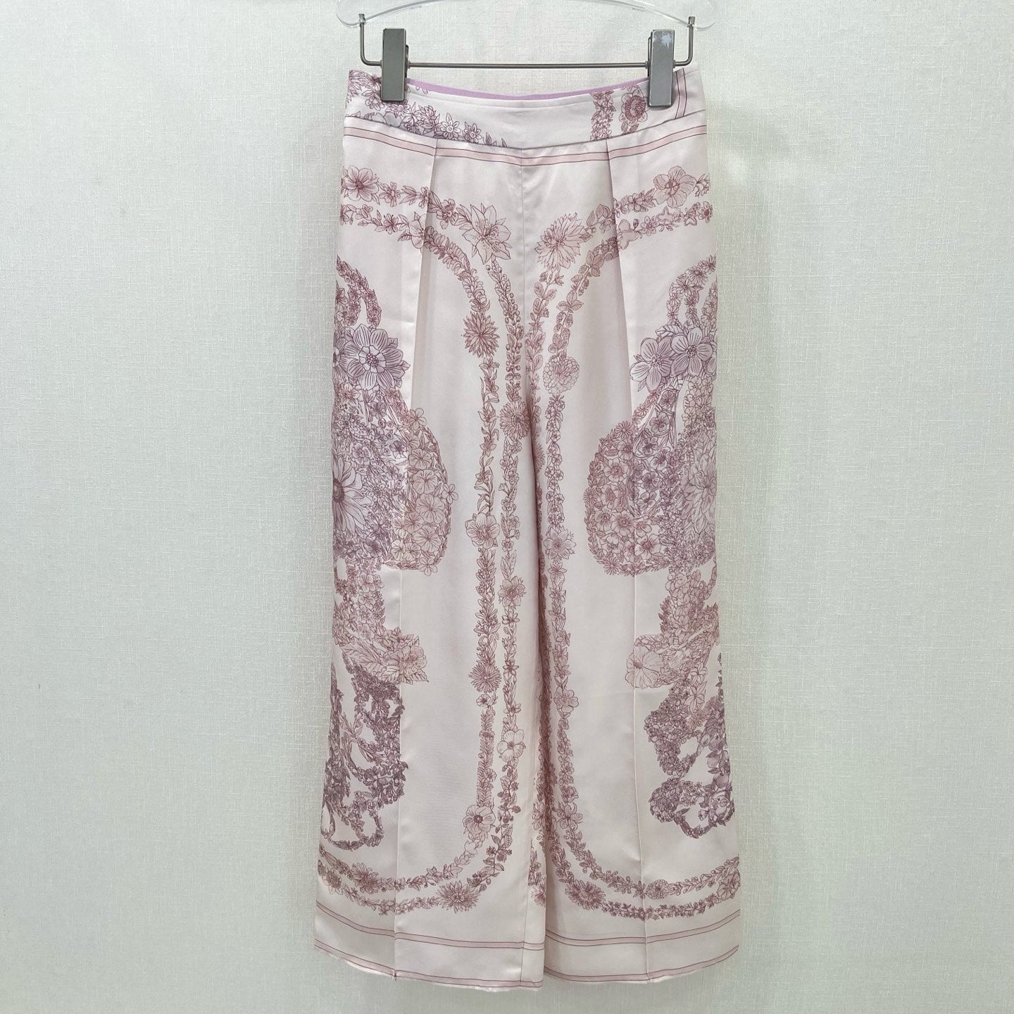 HERMES PRINTED SILK WIDE-LEG PANTS 269258