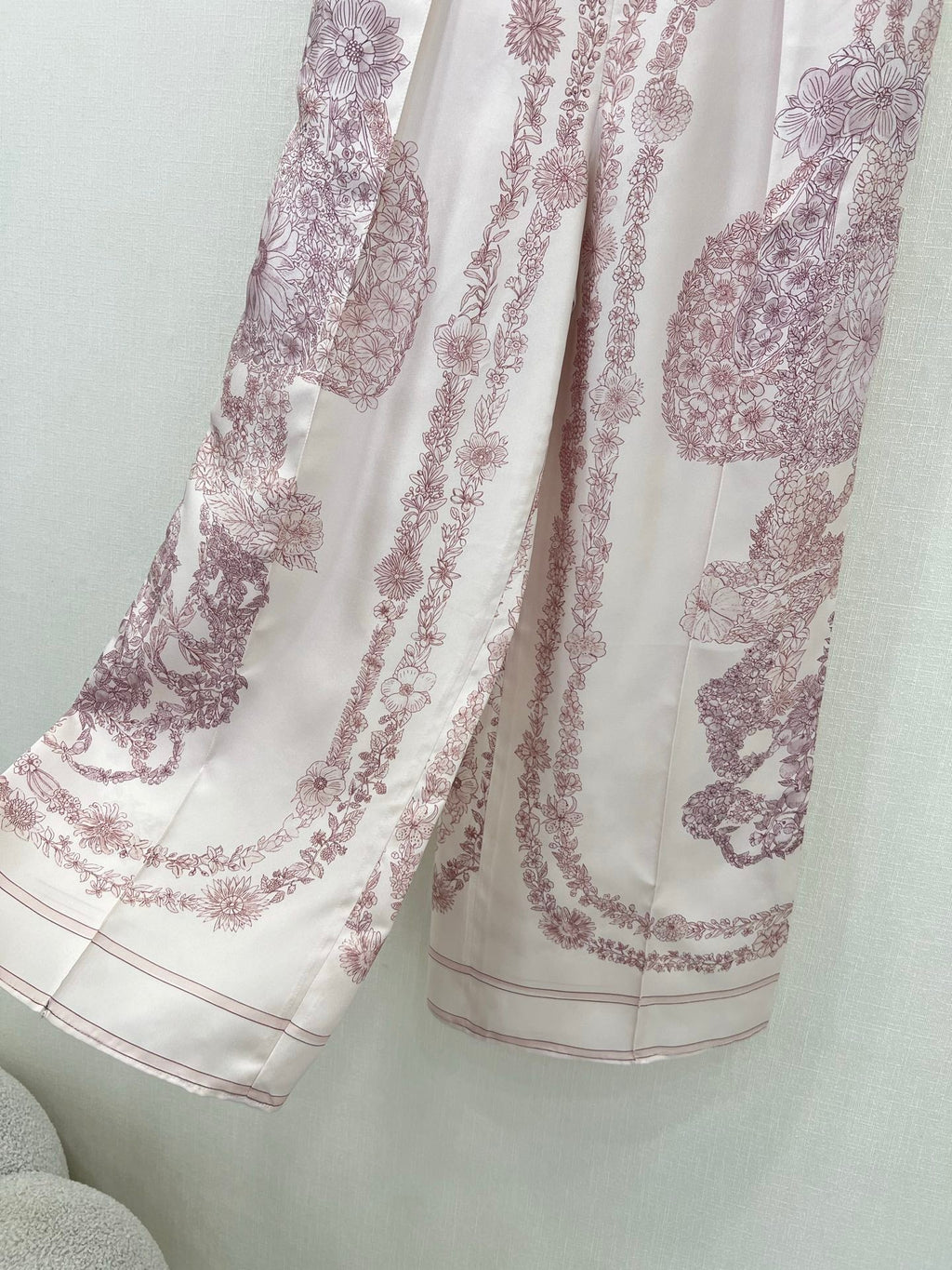 HERMES PRINTED SILK WIDE-LEG PANTS 269258