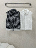 LOUIS VUITTON LV SLEEVELESS TOP WITH SCALLOPED LACE HEM 263195