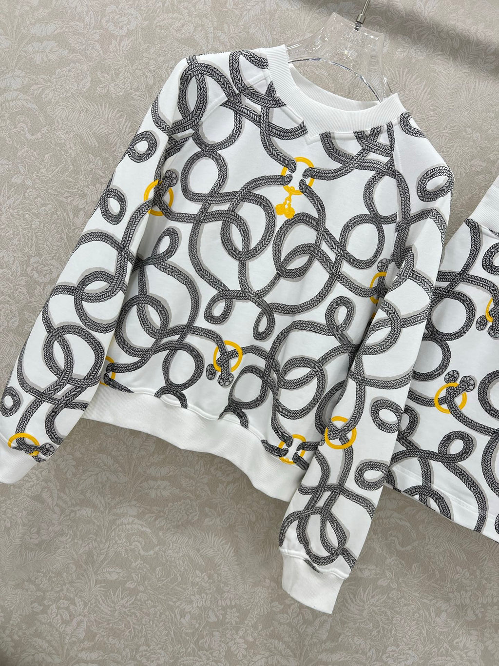 HERMES HERMES PRINTED SWEATSHIRT AND SKIRT SET 275203
