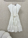 LOUIS VUITTON LV WHITE SLEEVELESS DRESS WITH BELT 269224