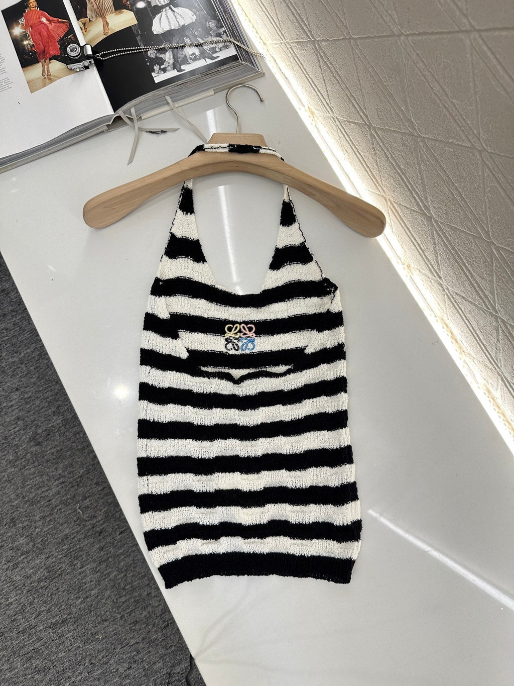 LW 25S HALTER NECK KNIT TOP 265542