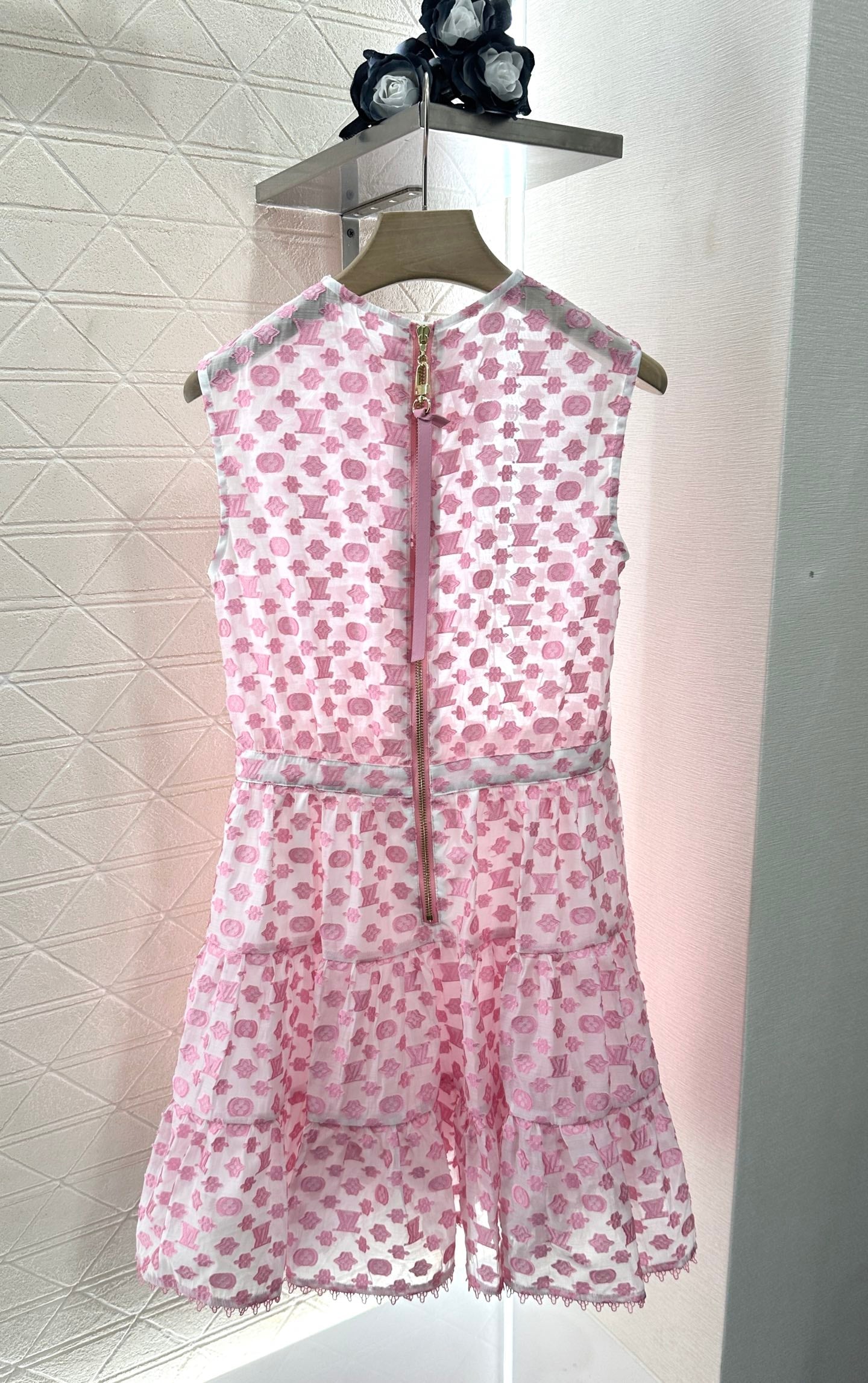 LOUIS VUITTON LV 25S SLEEVELESS JACQUARD DRESS 265595