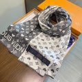 LOUIS VUITTON GAME ON SCARF 180 CM IN MOUSE GRAY CASHMERE 394762