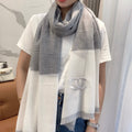 CHANEL SCARF 200 CM IN DOVE GRAY MIX WHITE CASHMERE 402260
