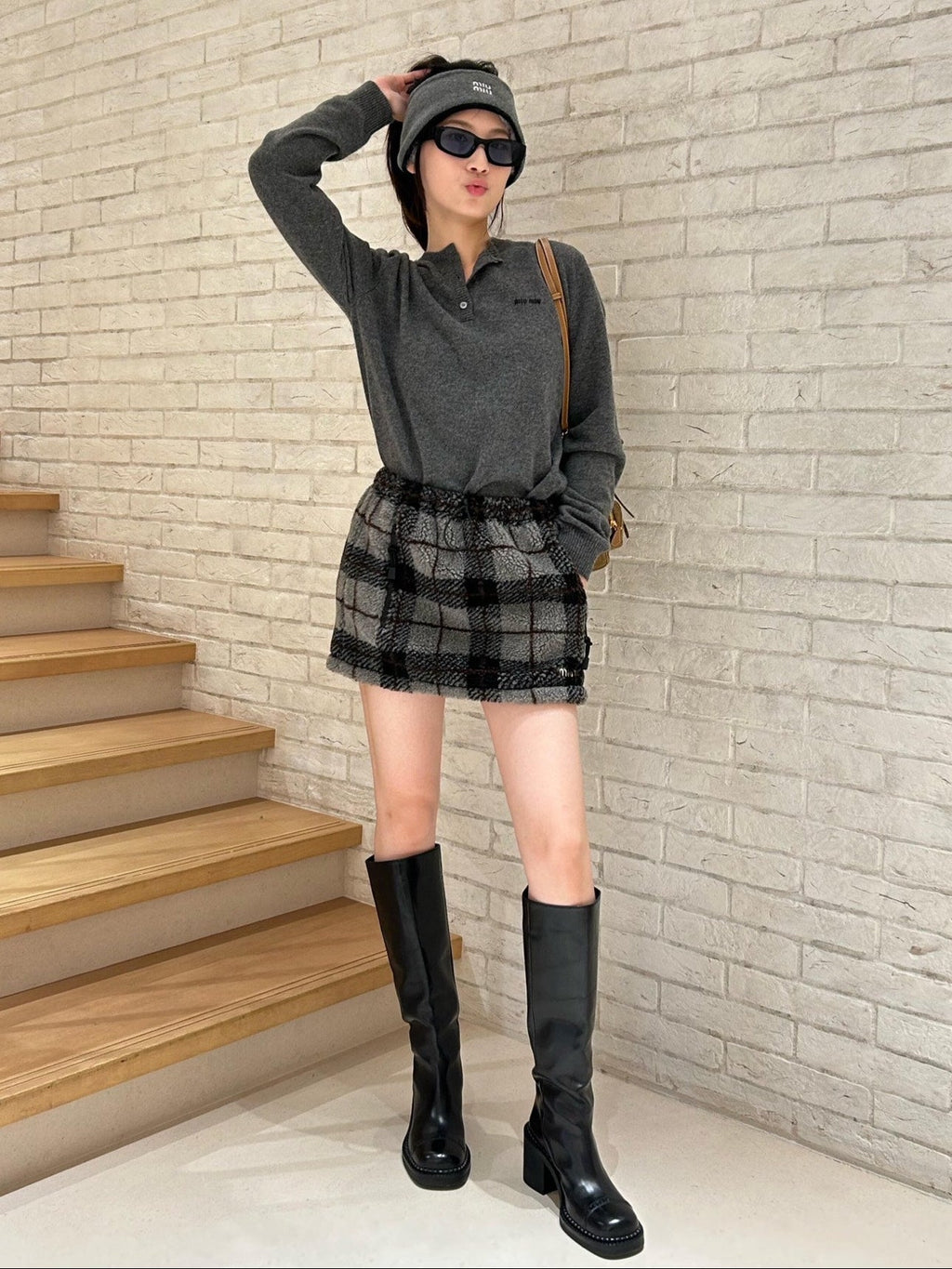 MIUMIU PLAID MINI SKIRT STYLE 654