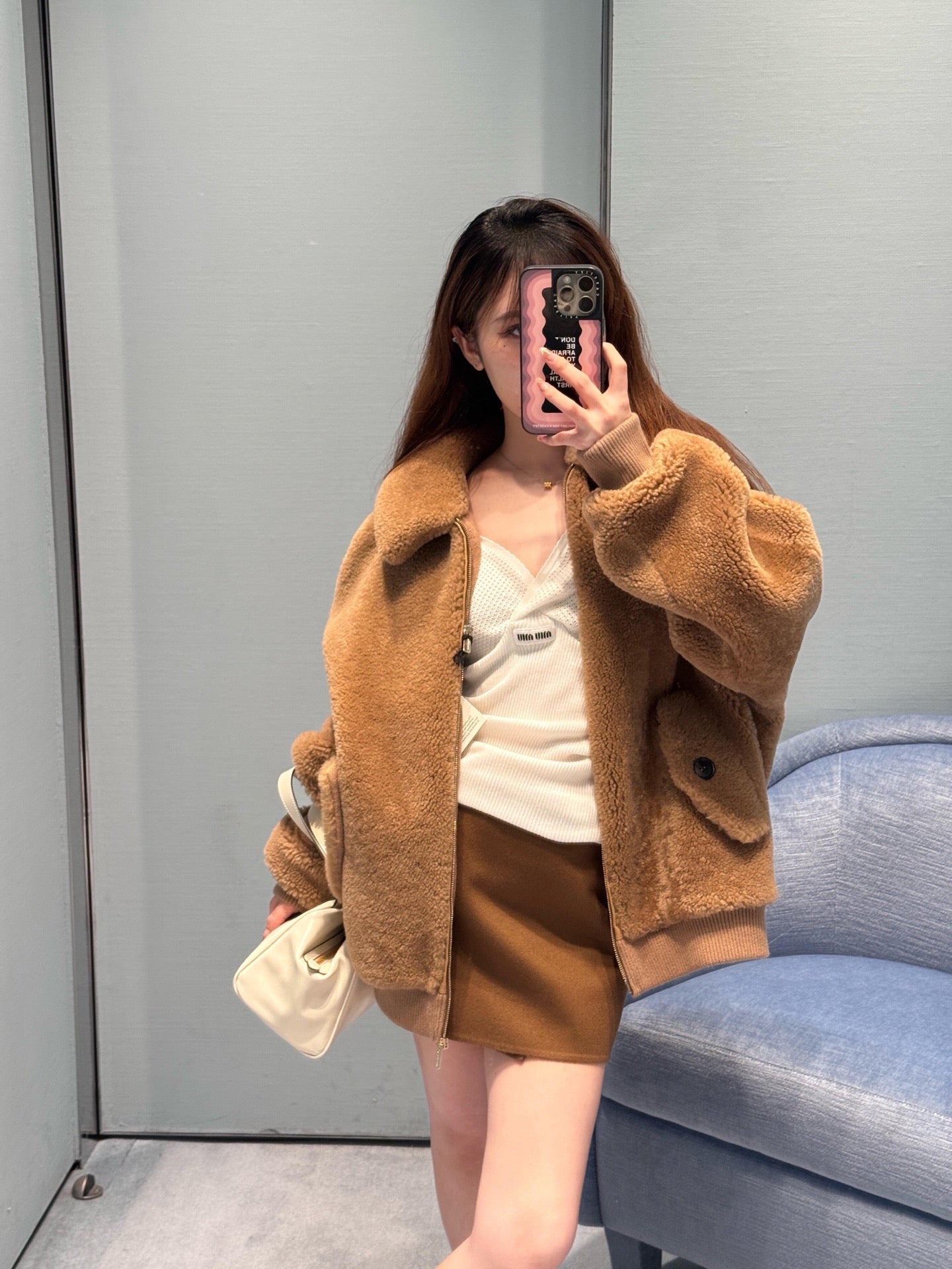 MIUMIU FLEECE-LINED JACKET STYLE 725