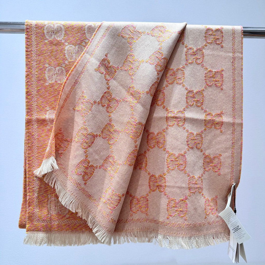GUCCI SCARF 195 CM IN MELON ORANGE WOOL  399810