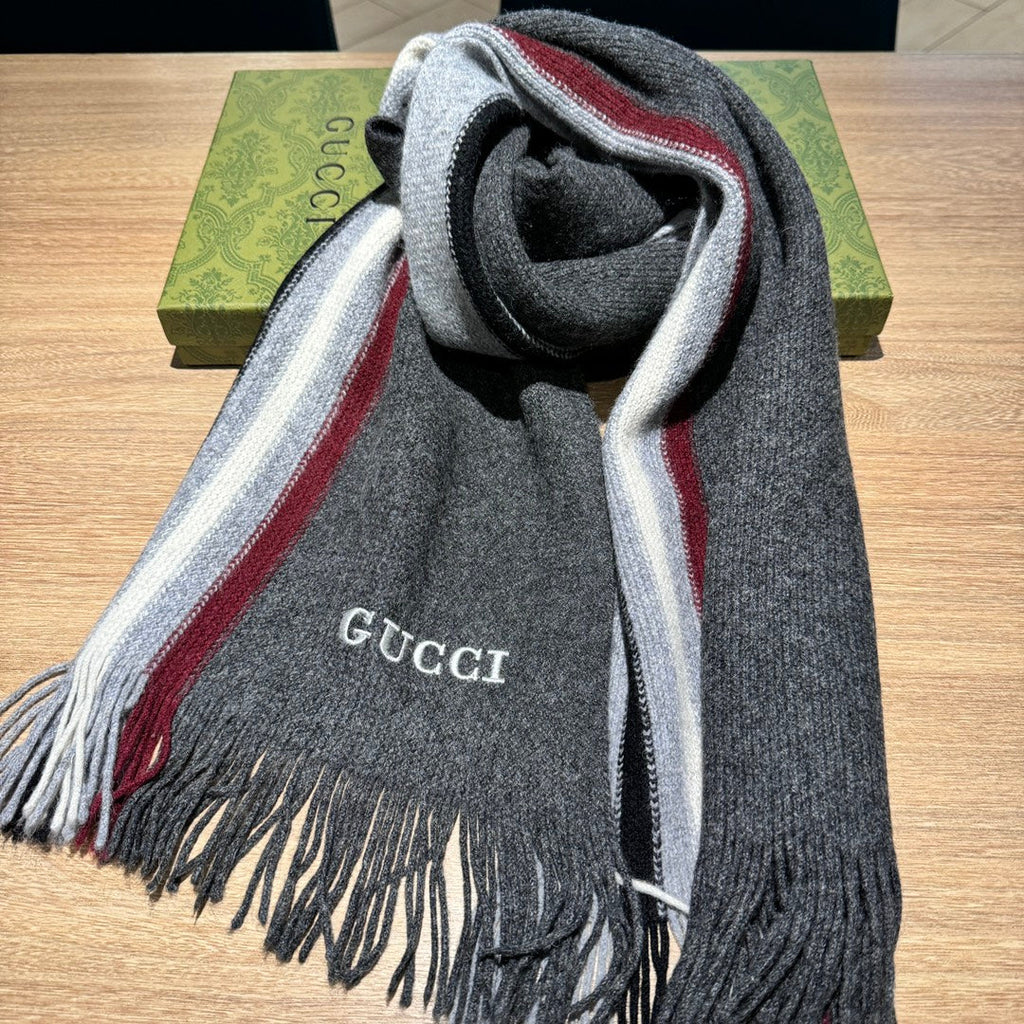 GUCCI SCARF 180 CM COLORFUL KNIT WOOL 401255