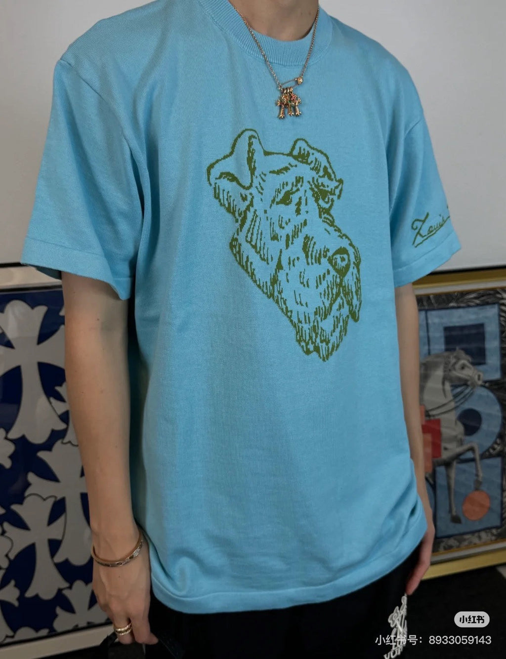 LOUIS VUITTON LV 25 T- Shirt Sky Blue Cotton 232739