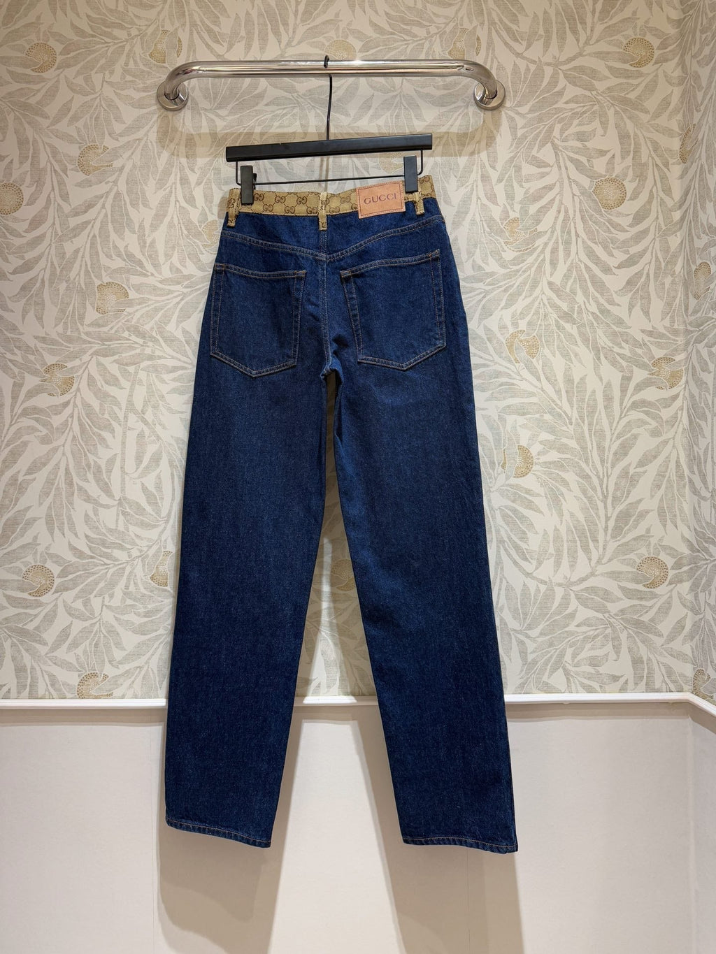 GUCCI Gucci Old Flower Waist Jeans Blue Cotton