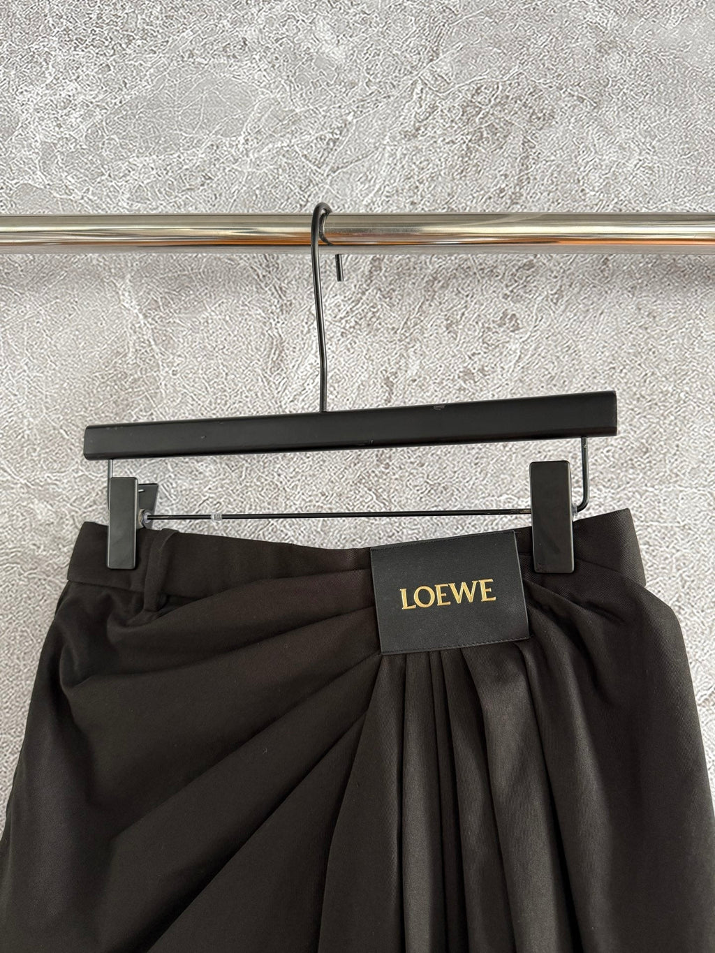 Loewe Draped Skirt Brown Polyester Fiber
