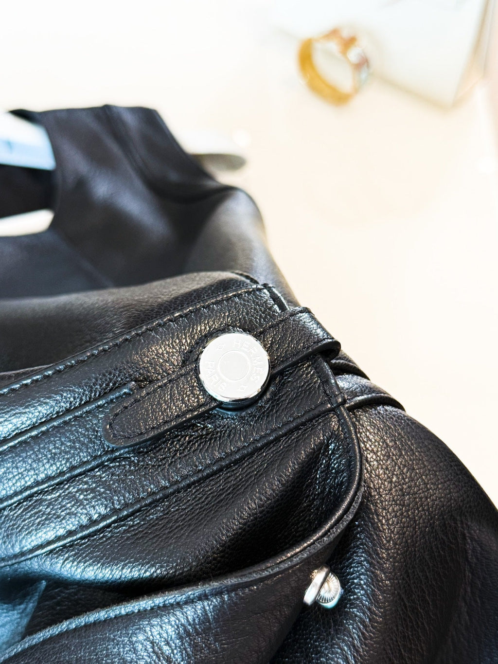 HERMES HERMES 25S LEATHER-BUCKLE WAIST VEST DRESS 120