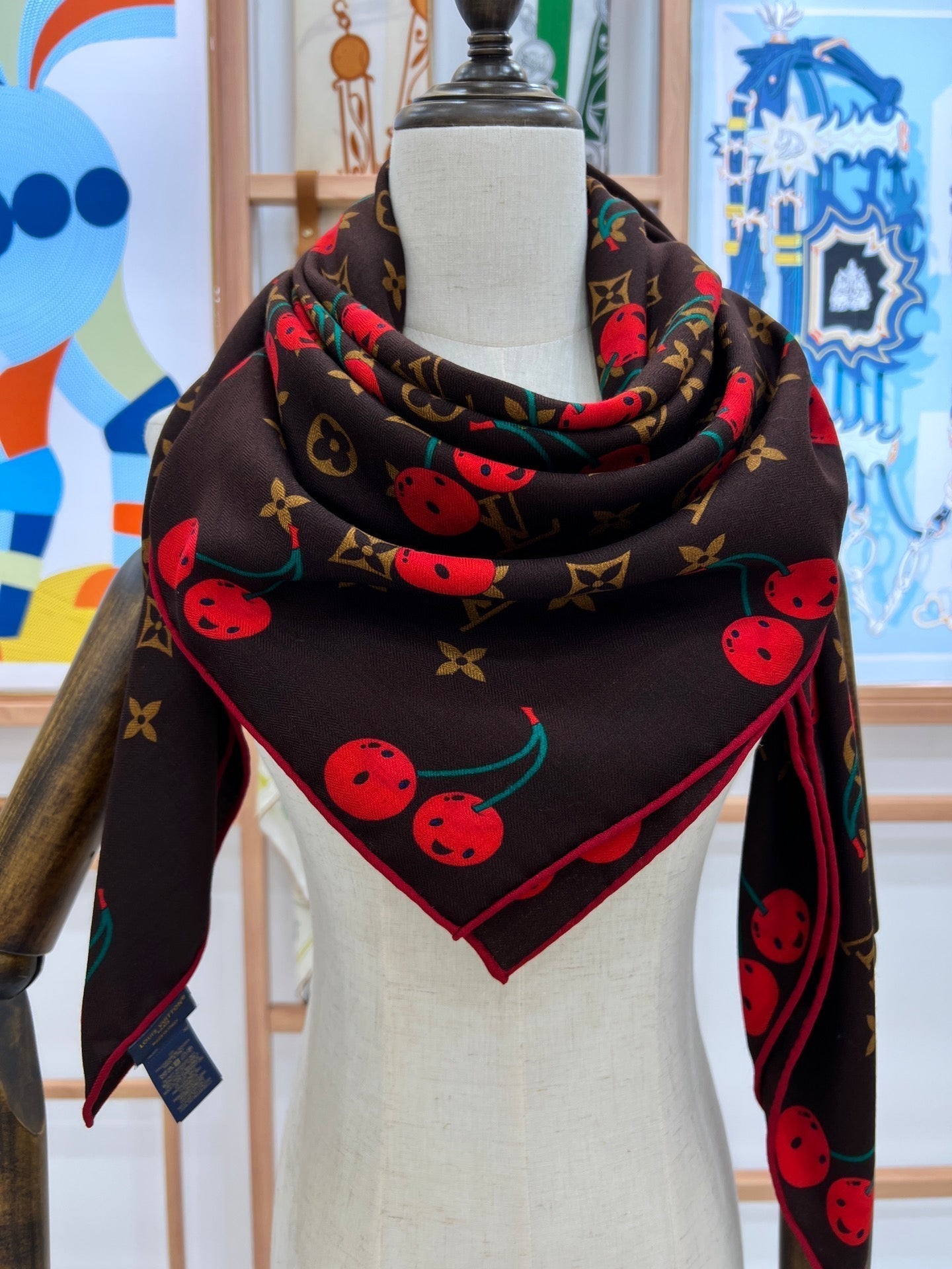 LOUIS VUITTON LV SCARF 135 CM IN WOOL MIX SILK 735873