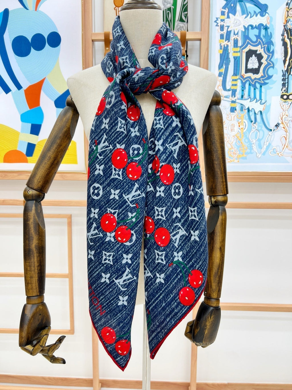 LOUIS VUITTON LV SCARF 135 CM IN WOOL MIX SILK 735872