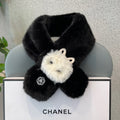 CHANEL SCARF IN BLACK RABBIT FUR 397450