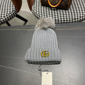 GUCCI BEANIE HAT IN DOVE GRAY WOOL 403395