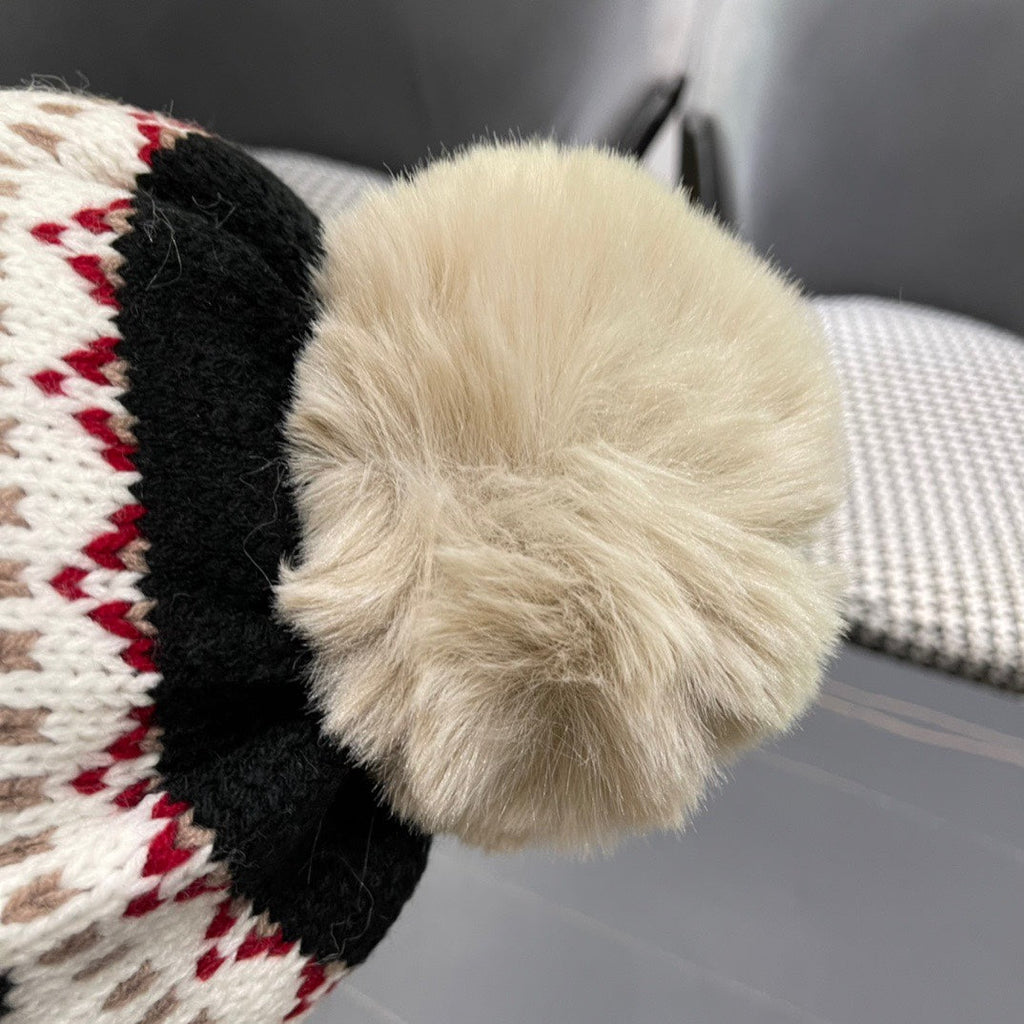 LOUIS VUITTON PLUSH EARMUFFS HAT IN COLORFUL WOOL AND RABBIT FUR 408171