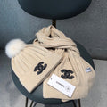 CHANEL SET SCARF AND HAT IN BISQUE BEIGE WOOL 420821