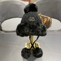 GUCCI DEERSTALKER HAT IN BLACK WOOL AND FLEECE 434696