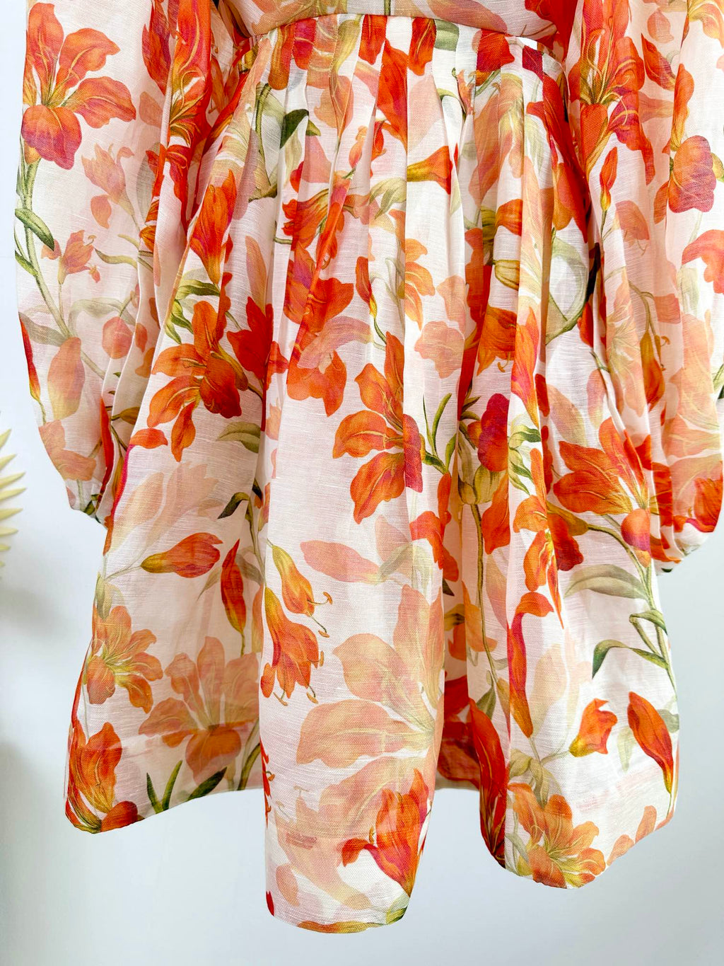 LANTERN SLEEVE MINI DRESS 25S IN SILK 266357