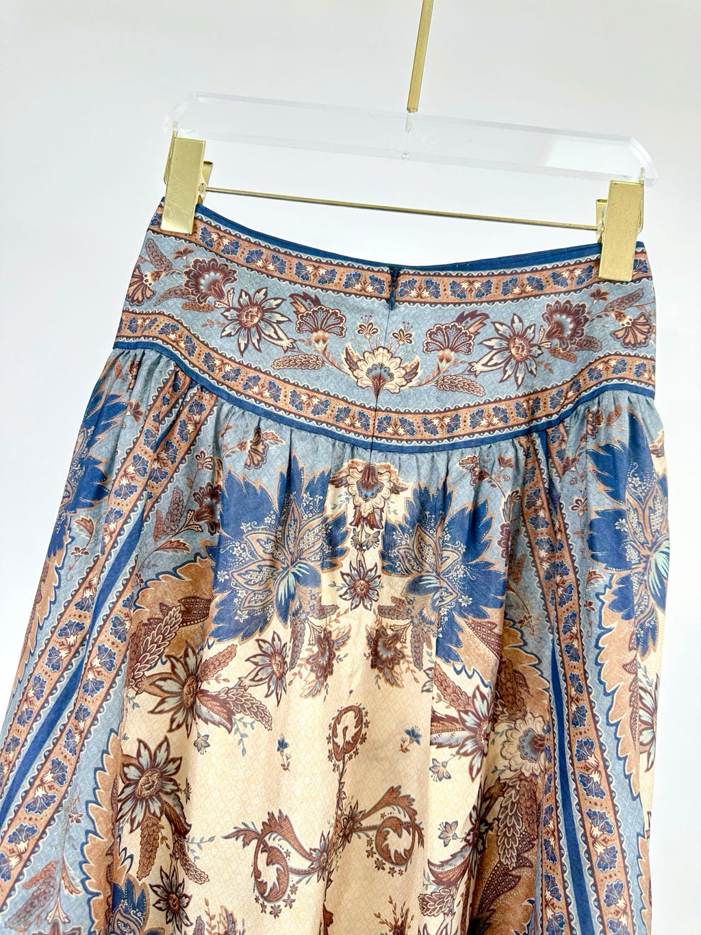 LONG SKIRT PRINTED 25S IN SPUN SILK 266326