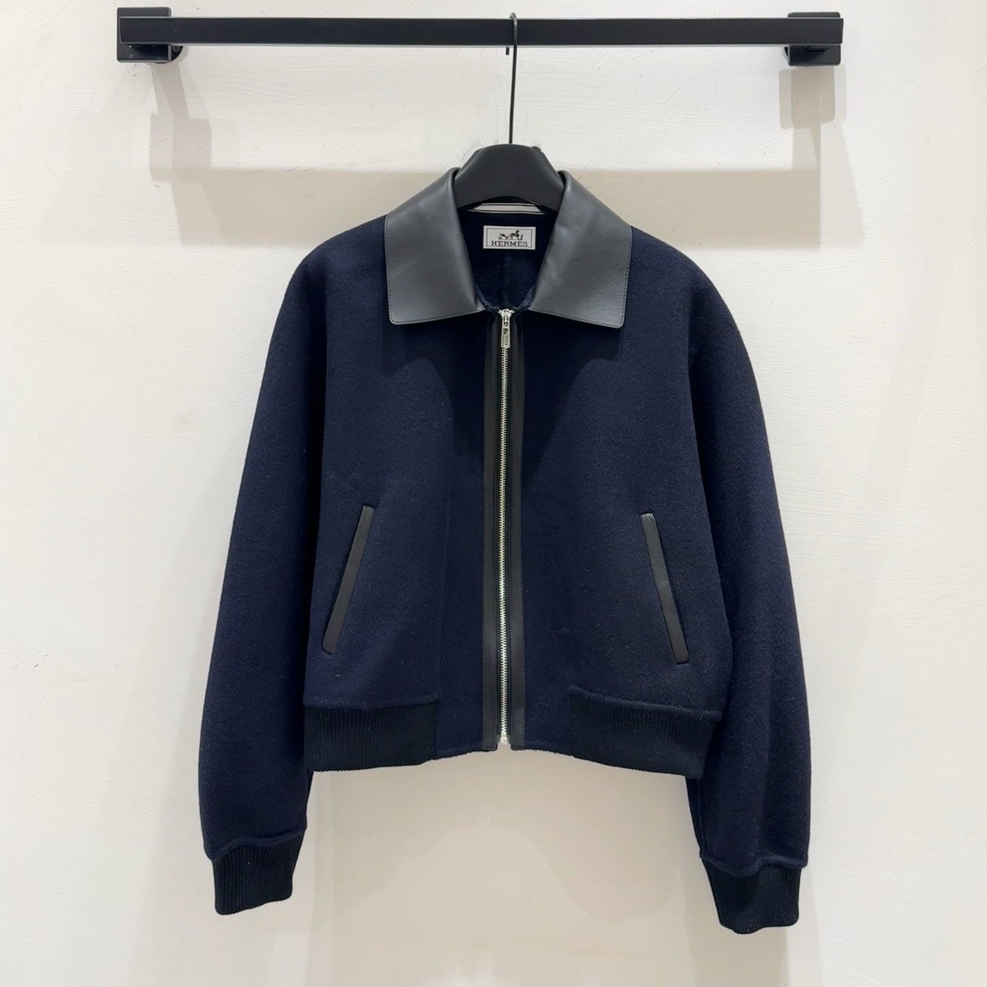 HERMES 25S CASERE COAT WITH SHEARLING COLLAR 251
