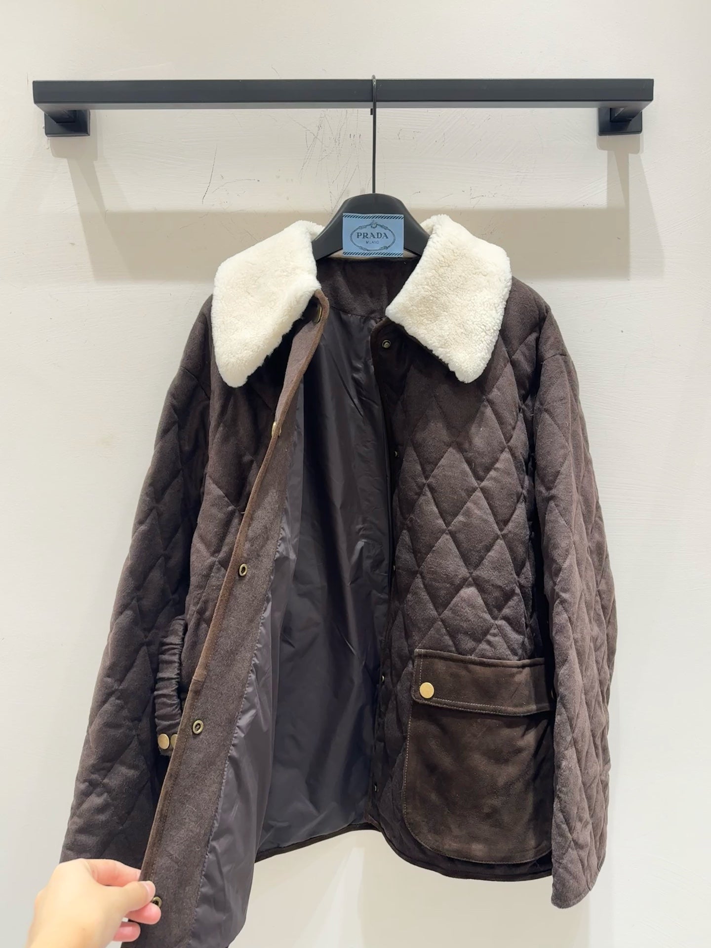 PRADA 25S WOOL SHEEPSKIN COAT 244