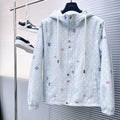 LOUIS VUITTON LV HOODED JACKET IN PASTEL LIGHT BLUE MONOGRAM CRAGGY DENIM 239120