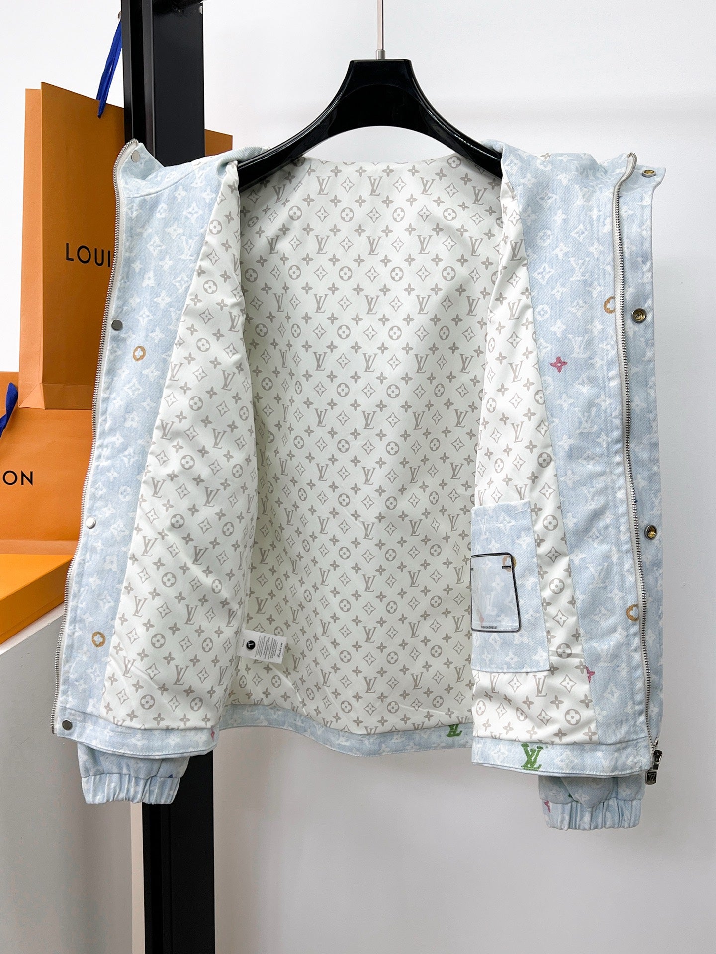 LOUIS VUITTON LV BUE PASTEL MONOGRAM DENIM JACKET 239527