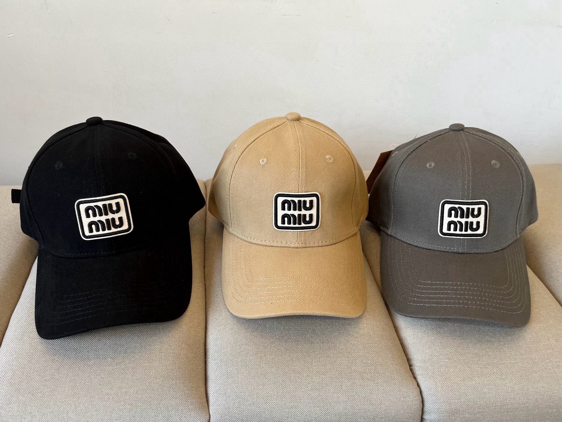 MM BASEBALL CAP IN DARK GREY KHAKI FABRIC STYLE 1