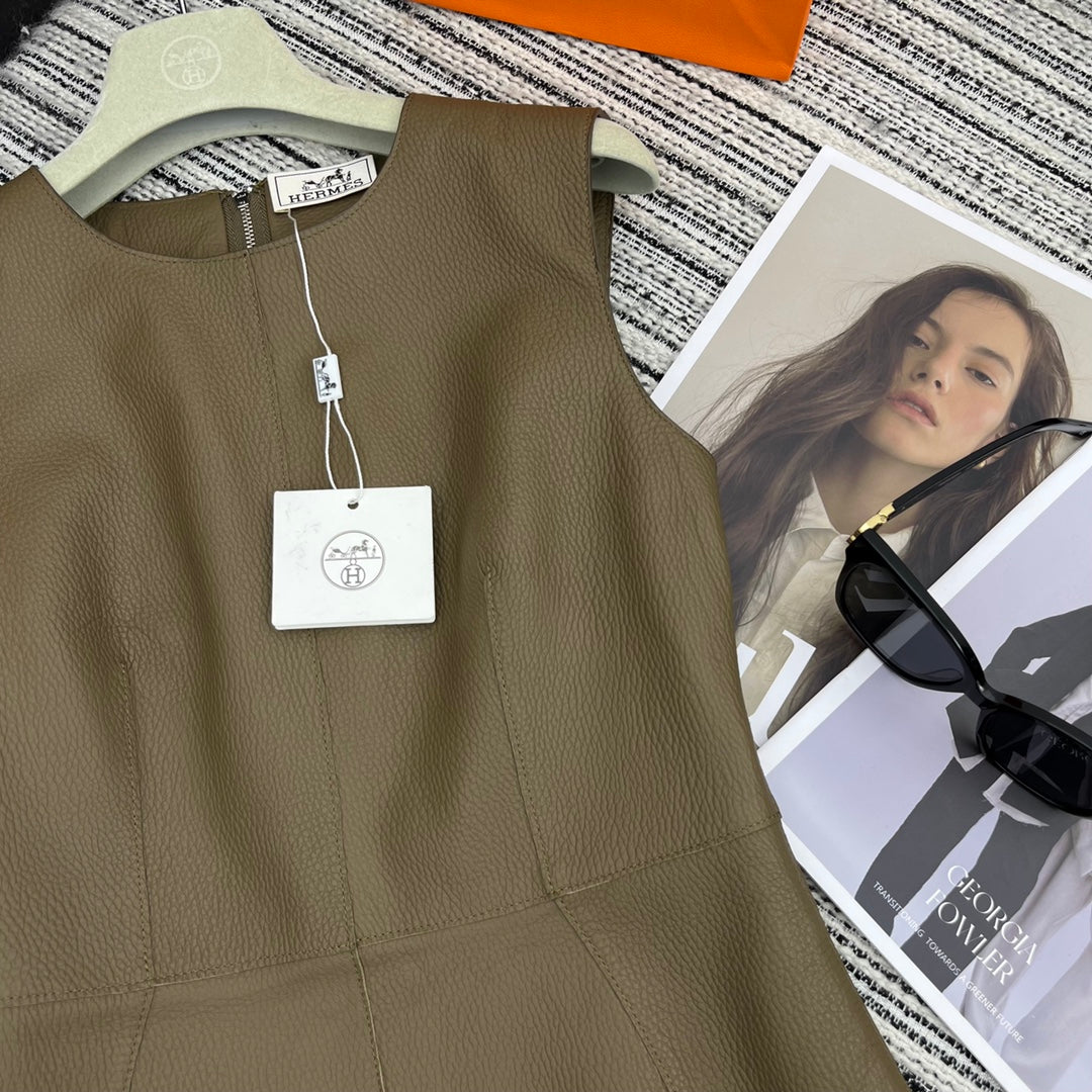 HERMES HERMES 25S ROUND-NECK VEST DRESS 255