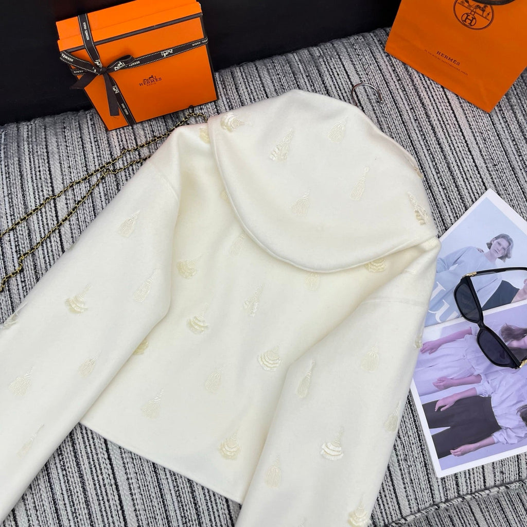 HERMES 25S REVERSIBLE SHORT CASERE HOODED COAT 012