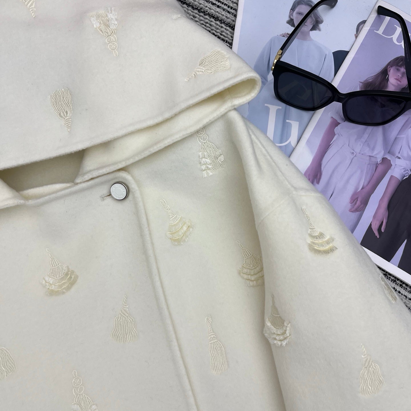 HERMES 25S REVERSIBLE SHORT CASERE HOODED COAT 012