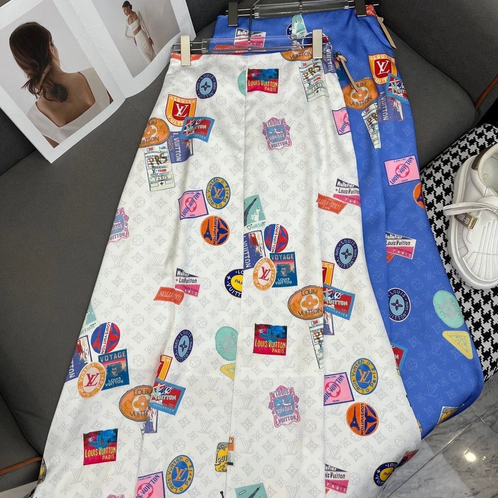 LOUIS VUITTON PRINTED MAXI DRESS MULTICOLOR POLYESTER 266721