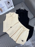 PRADA MATCHING SET WITH SLEEVELESS TOP AND SHORT SKIRT