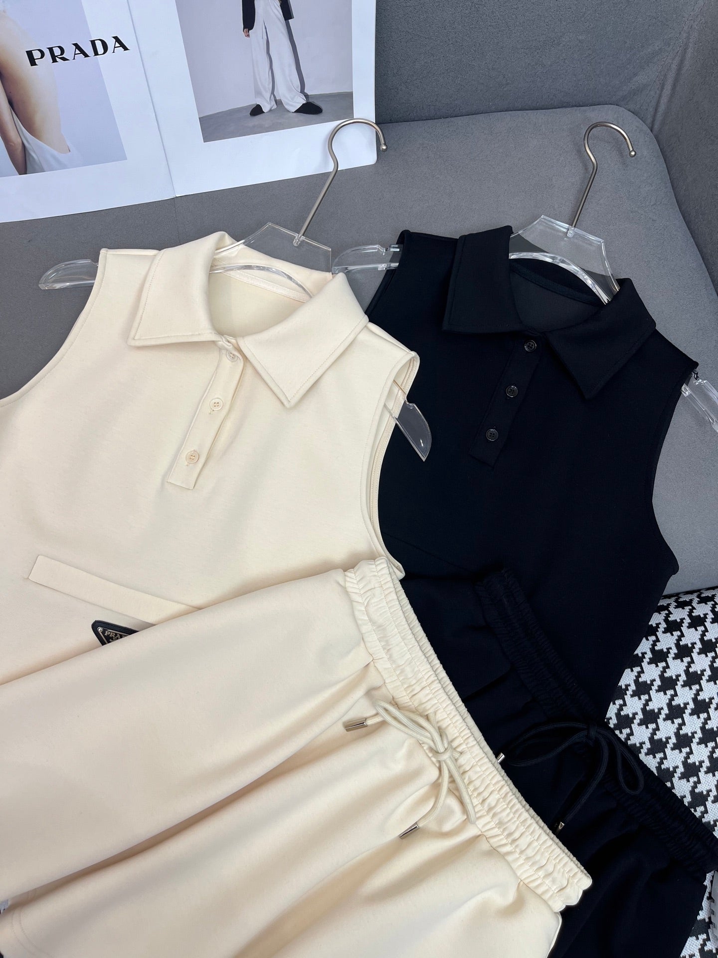 PRADA MATCHING SET WITH SLEEVELESS TOP AND SHORT SKIRT