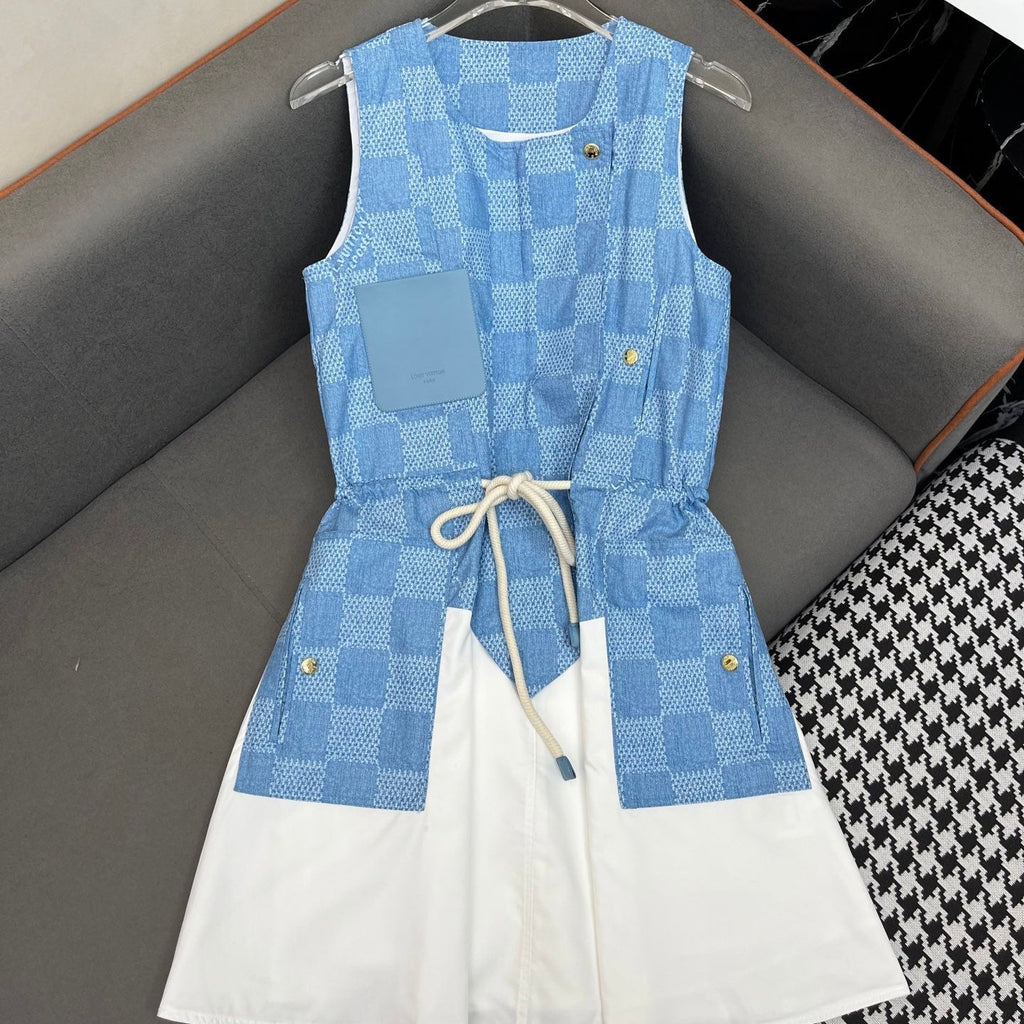 LOUIS VUITTON LV TANK DRESS BLUE 25S IN POLYESTER 266630
