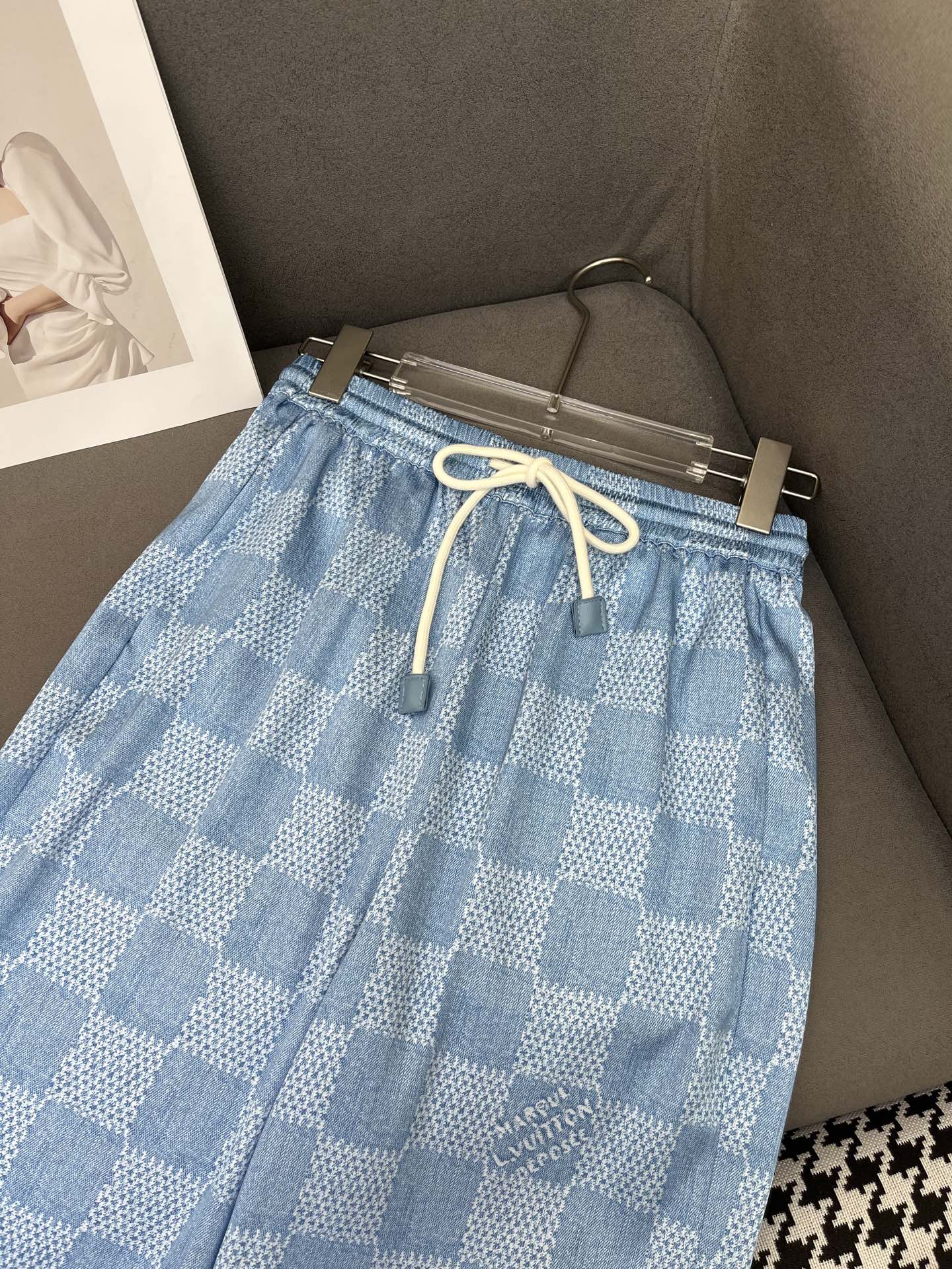 LOUIS VUITTON LV T SHIRT AND WIDE LEG PANTS SET BLUE 25S IN POLYESTER 266642