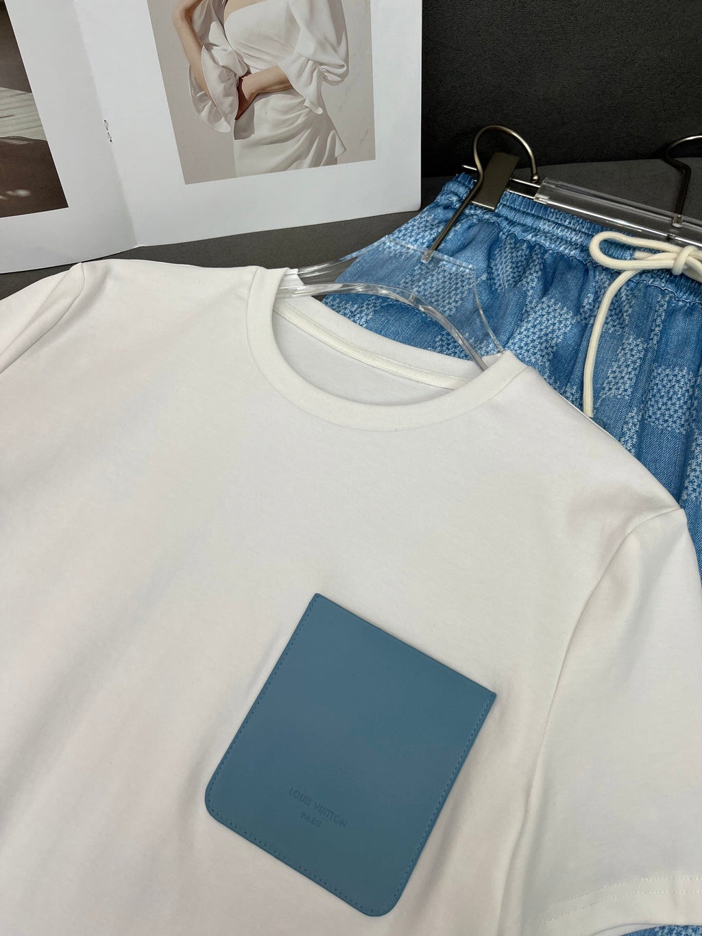 LOUIS VUITTON LV T SHIRT AND WIDE LEG PANTS SET BLUE 25S IN POLYESTER 266642