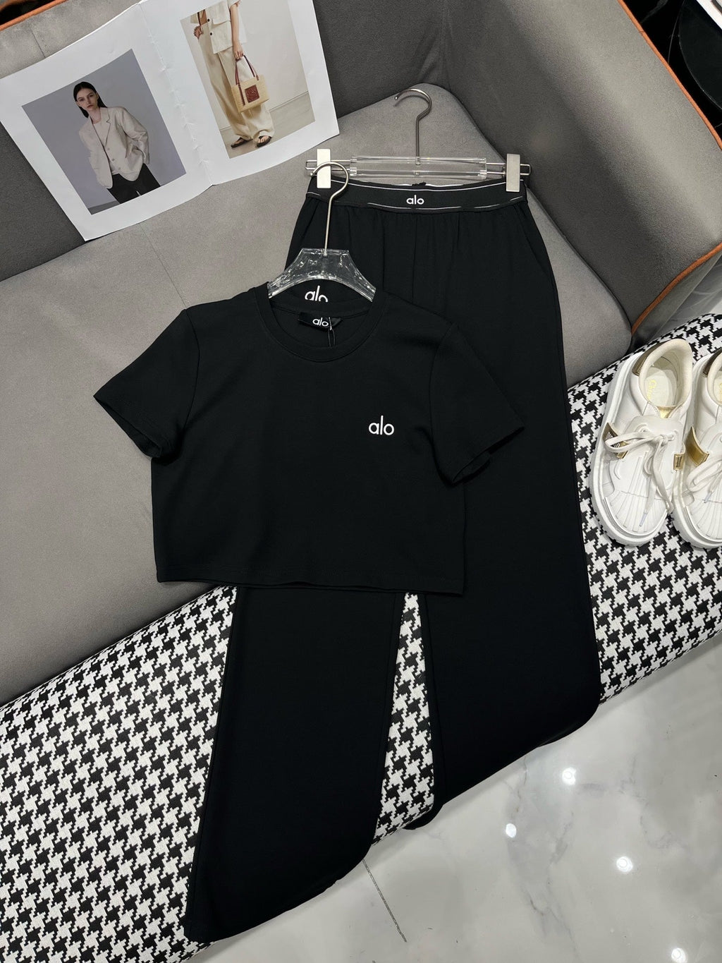 T SHIRT AND WIDE LEG PANTS SET 4 WAY STRETCH FABRIC 266707