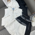 PRADA SLEEVELESS HOODIE AND SHORTS JACQUARD FABRIC 266715
