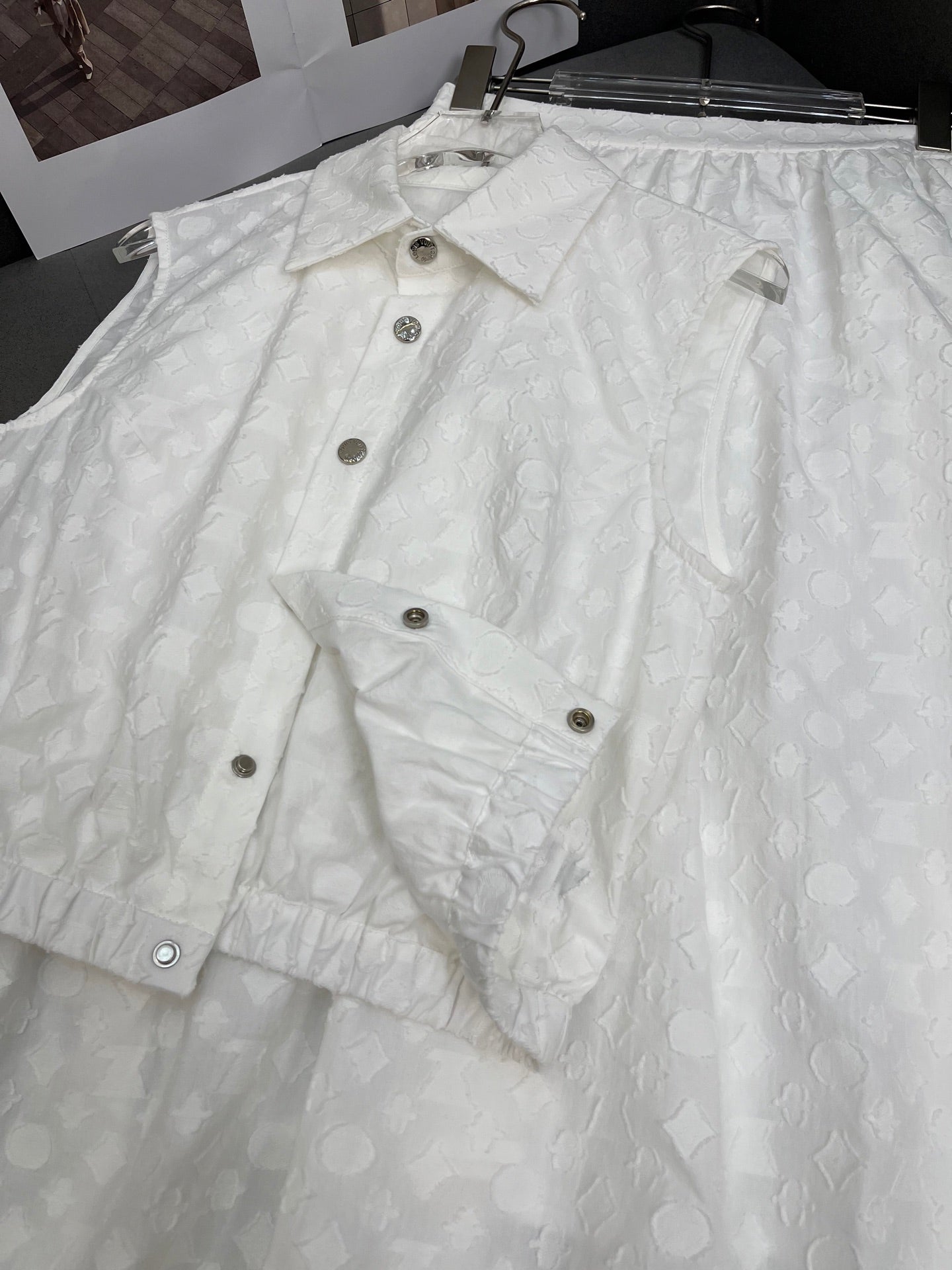 LOUIS VUITTON LAPEL VEST JACQUARD MONOPOLY WHITE 266718